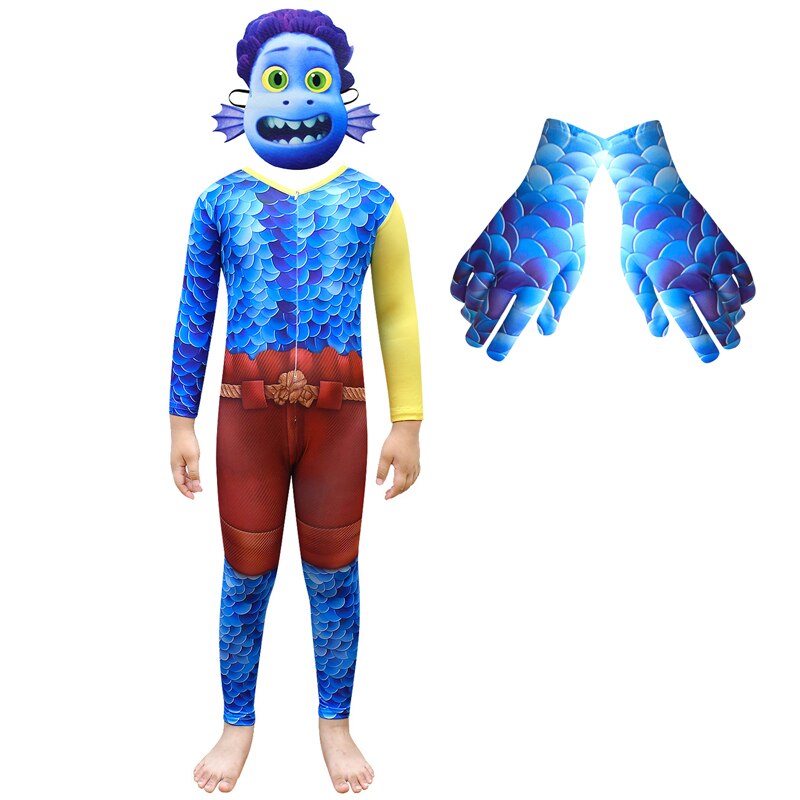 Disney Funny Kids New Movie Luca Cosplay Costume Set