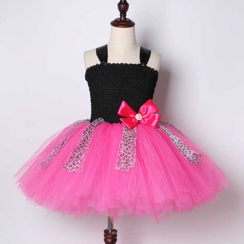 Lol Girls Tutu Dress Bow Leopard Cute Girl Birthday Party Tulle Princess Dress Kids Carnival Halloween Lol Dolls Cosplay Costume