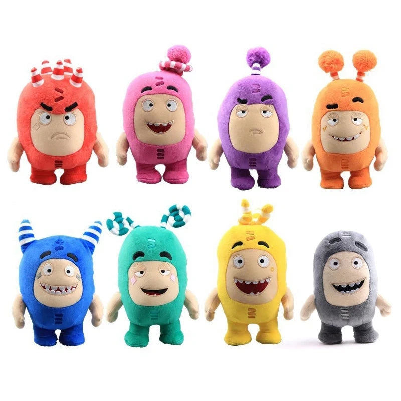 8pcs/Lot Oddbods Cartoon Plush Toys Stuffed Kids Toy Collection Kids Doll Christmas Birthday Gift Home Decoration 18 cm-24cm