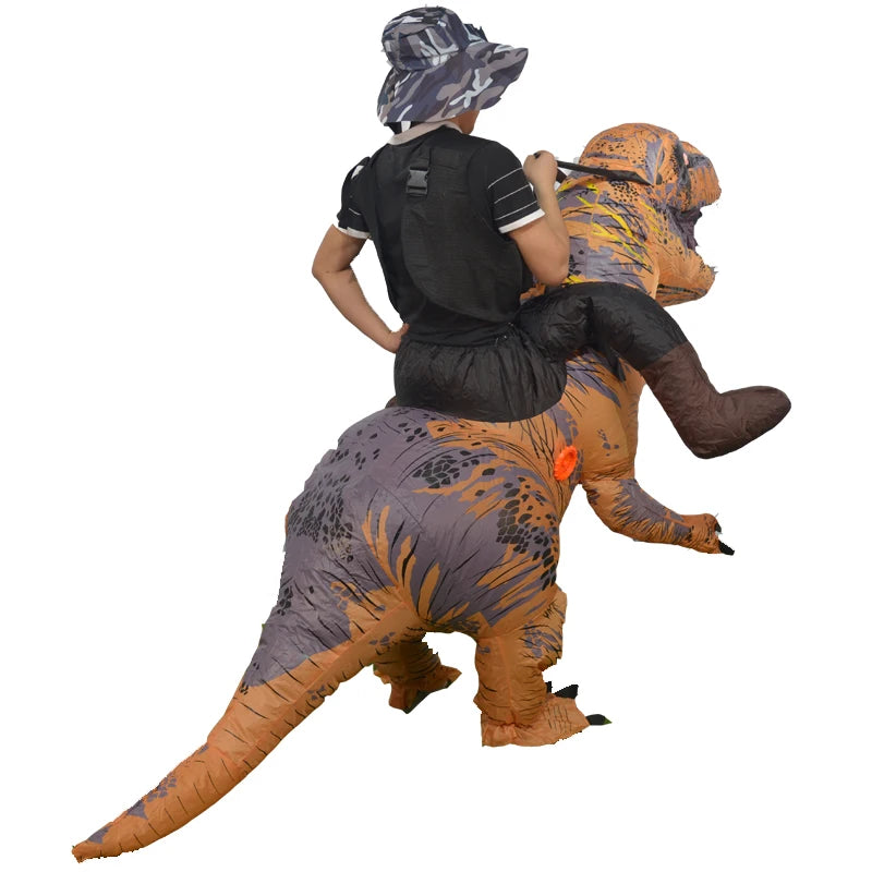 Ride Costume Inflatable Dinosaur T-Rex Halloween Fancy Dress for Adult Costume Dragon Party Outfit animal themed Blow Up cosplay