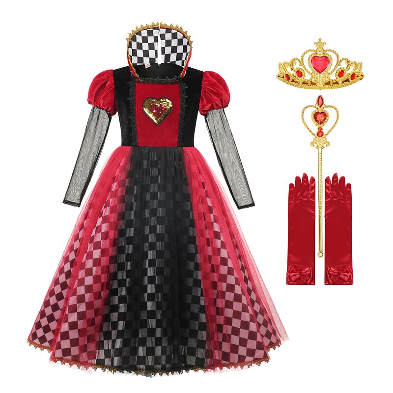 Red Queen of Hearts Halloween Party Cosplay Costume