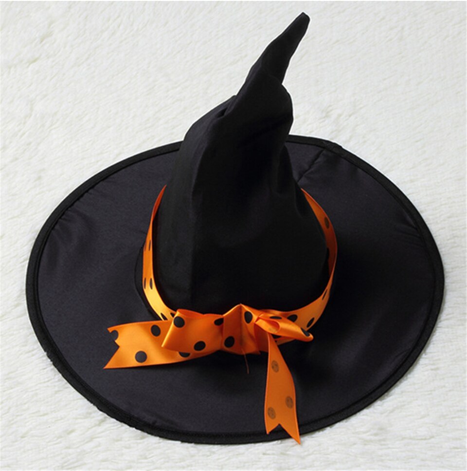 Children Girls Halloween Cosplay Witch Costume Teens Baby Girl Gown Infant Witch Dress Clothing Set Hat Pumpkin Bag