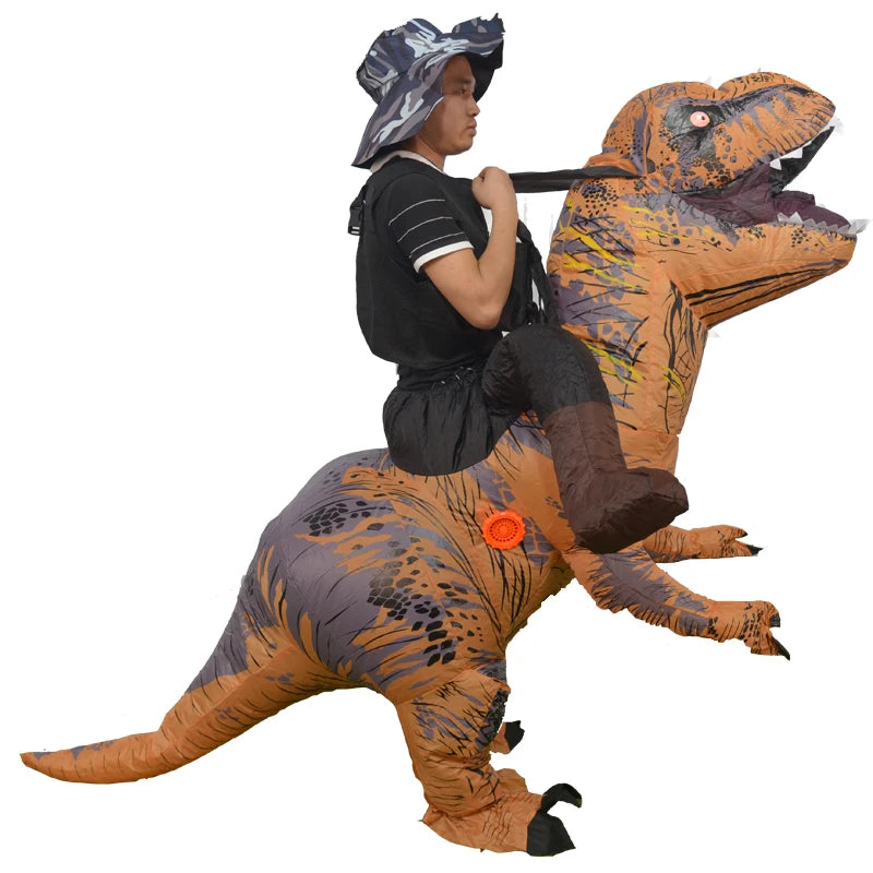 Ride Costume Inflatable Dinosaur T-Rex Halloween Fancy Dress for Adult Costume Dragon Party Outfit animal themed Blow Up cosplay