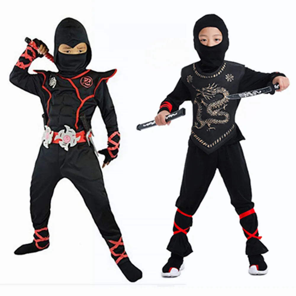 Kids Costume Ninja Cosplay Boys Girls Birthday Party Fancy Dress Children Carnival Swordsman Warr Suit Clothing