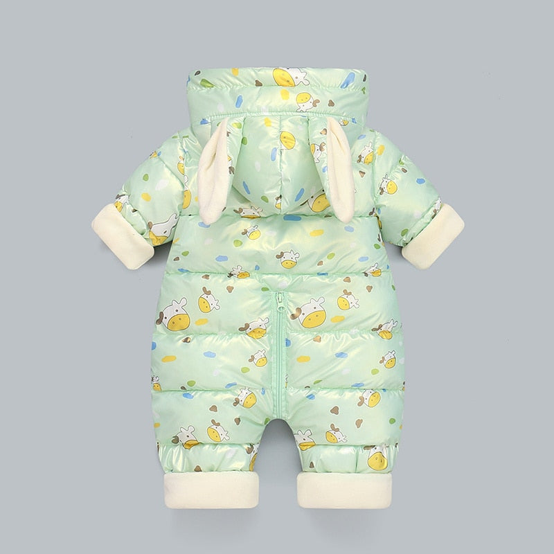 2023 Winter warm Infant Overall Children toddler Girl Thicken Clothes Hooded clothing Baby costume Boy Jumpsuit kids Romper -30