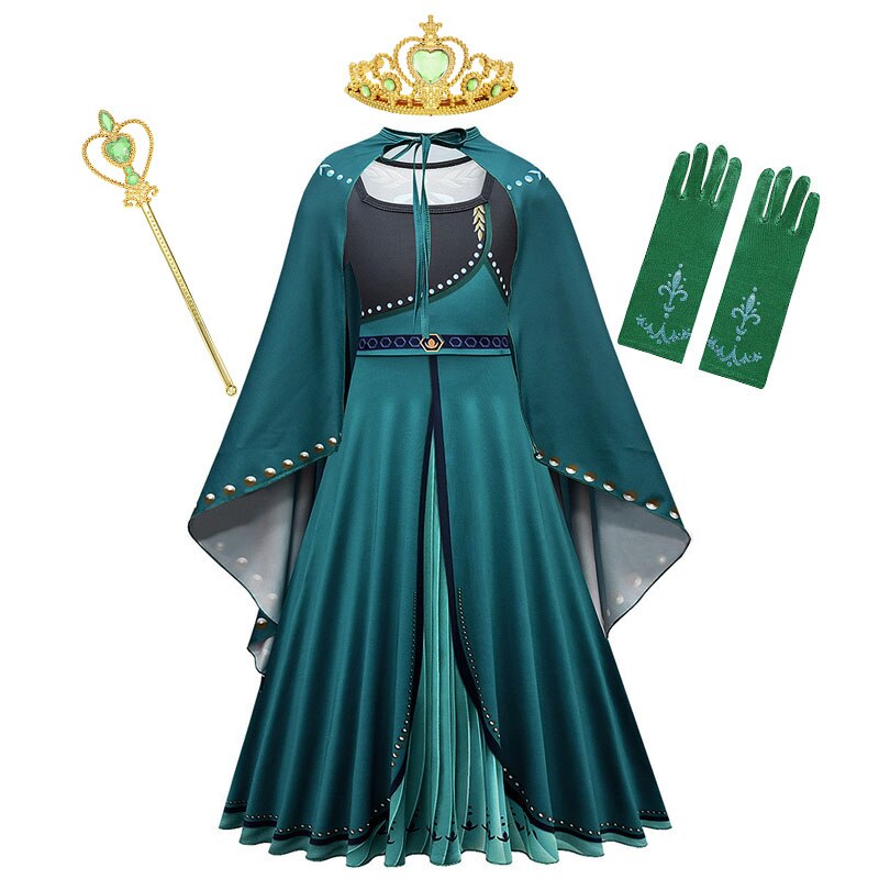 Disney Frozen Anna Elsa Princess Dress for Girls Long Sleeve Costume