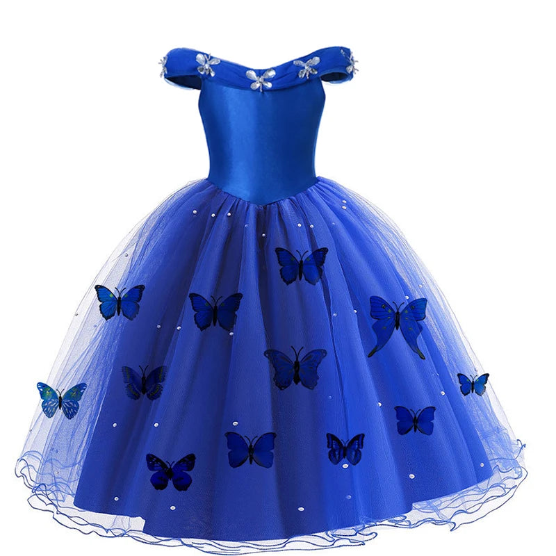 2-10T Cinderella Princess Cosplay Costumes for Girls 2024 Kids Dress Up Tulle Tutu Dress Halloween Party Birthday Gown Clothing