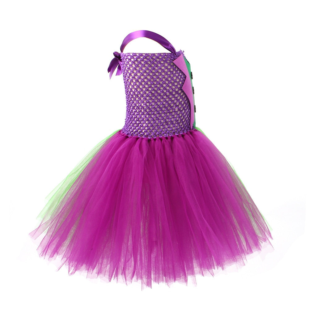 Halloween Costume For Kids Green Girls Tutu Dress Kids Cosplay Scary Clown Costume Girl Carnival Masquerade Party Dress Up 2-12Y