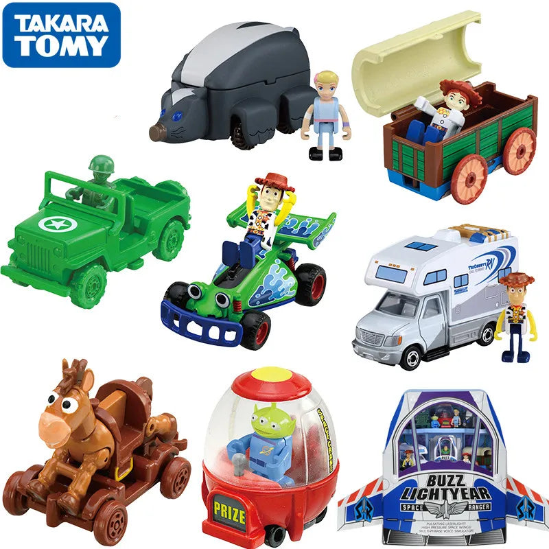 Takara Tomy Domika Mini Alloy Car Toy Story Doll Model Doll Placements Toys Buzz Lightyear Spaceship Collection Best Gift