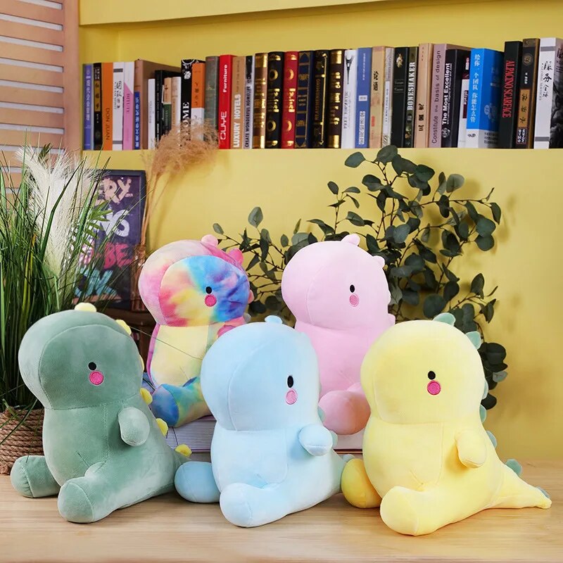 22~60cm Colorful Dinosaurs Plush Dolls Squishy Kawaii Animal Comforting Plushie Peluche Green Pink Yellow Dino Cartoon Toy