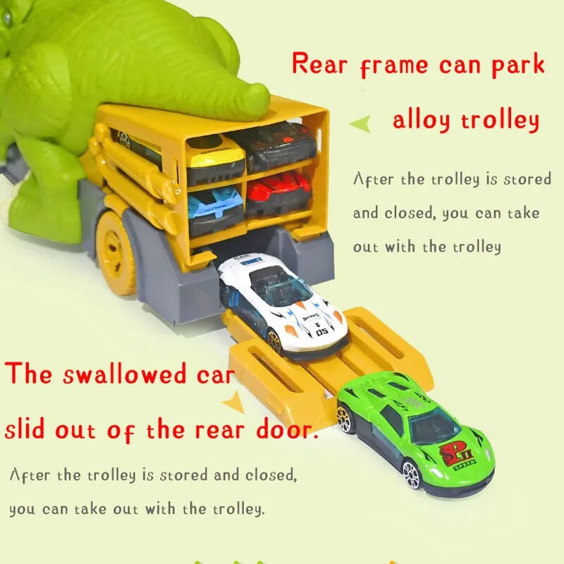 New Dinosaur Toy Play Vehicle Game For Boy Car Carrier Truck Children Montessori Gift Kid Racing Track with Children Mini Car