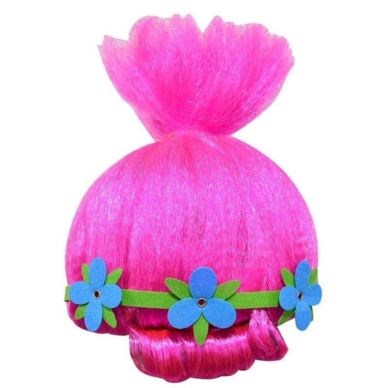 Poppy Trolls Cosplay Costume  with bag and hair for Girls