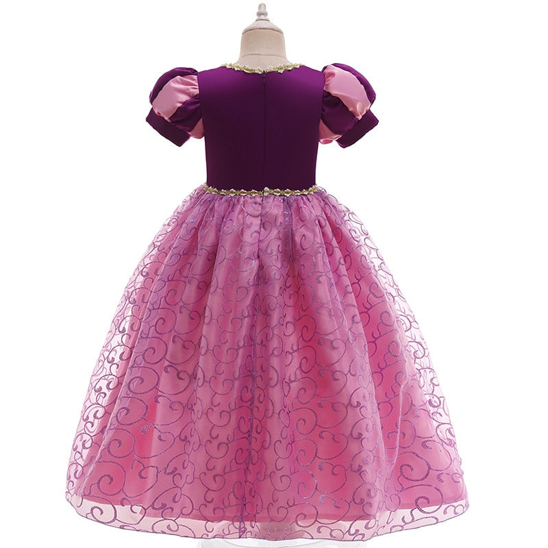 Disney Tangled Rapunzel Princess Dresses Girls Cosplay Pink Costumes Kids Dress Up Carnival Party Dress Halloween Clothing