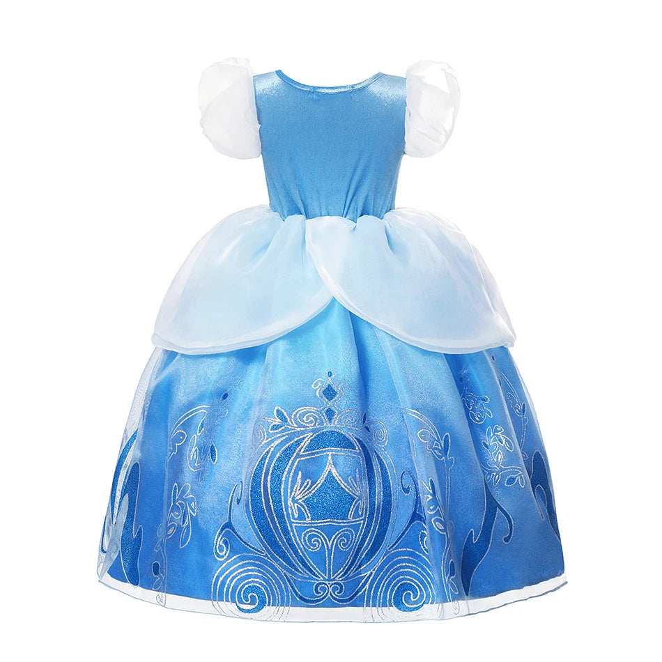 Disney Cinderella Dress Up Girls Halloween Children Costume Vestidos Party Dresses Kids Birthday Outfit 2-10 Years