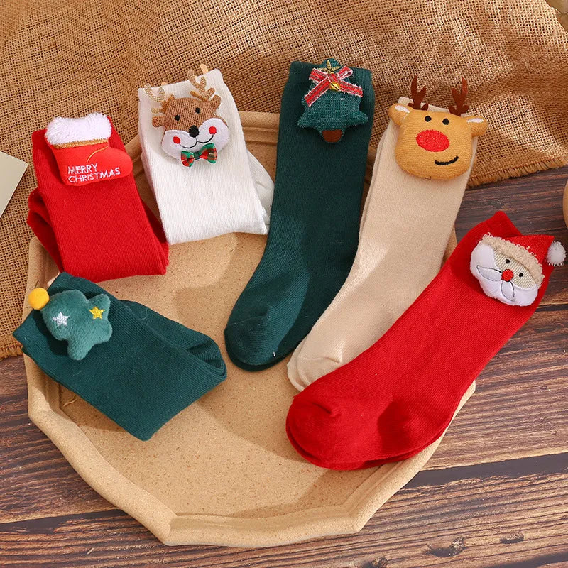 Christmas Newborn Baby Accessories Socks Toddler Girl Kids Boy Children Cotton Floor Socks New Year Stockings Infant Clothes