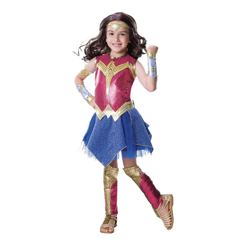 Kid Wonder Cosplay Costume Girl Child Book Week Purim Women Party Superhero Supergirl Fancy Dress