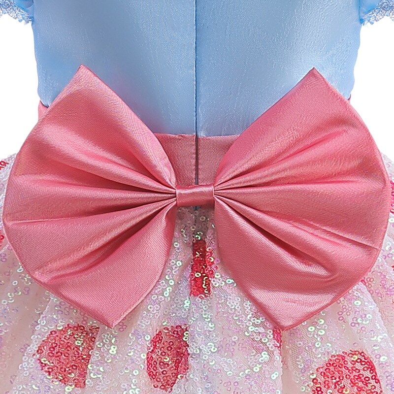 New Toy Story 4 For Girls Costume Kids Cosplay Bo Peep Pink Clothes Summer Fly Sleeve Sequins Dresses Fancy Princess Dress 1-7T