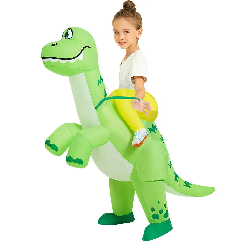 Kids T-rex Dinosaur Inflatable Costume Child Anime Purim Halloween Christmas Party Cosplay Costumes Dress Suit for Boys Girls