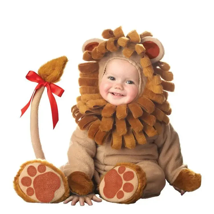 Animal Carnival Purim Halloween Outfits Baby Boys Girls Costume Tiger Animal Cosplay Rompers Jumpsuit Toddlers Infant Clothes