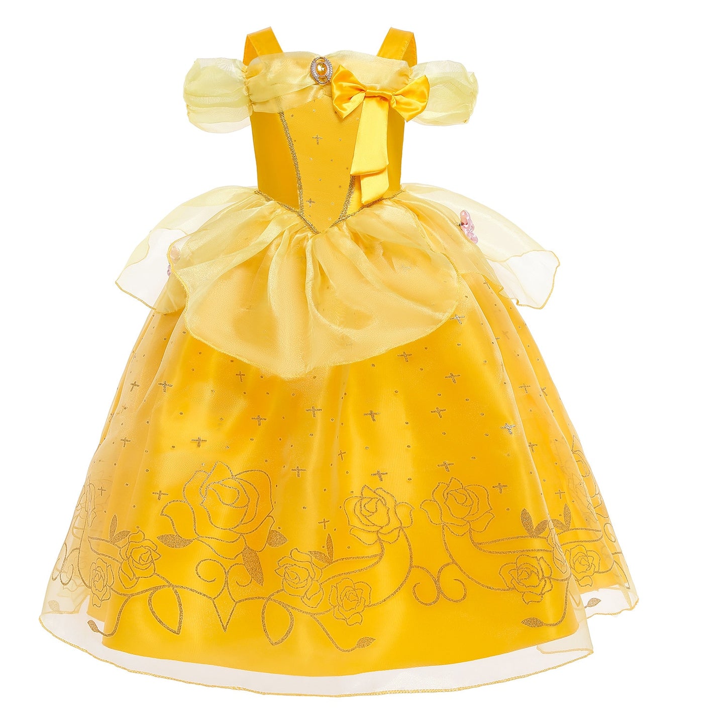 Disney Belle Dress for Girl Princess Kids Embroidery Ball Gown Child Cosplay Beauty and beast Costume Fancy Party Clothing Girls