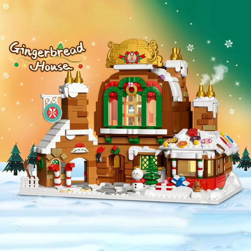 1481PCS Gingerbread House Building Blocks Creative City Christmas Street View Construction Model Bricks Children’s Xmas Gifts