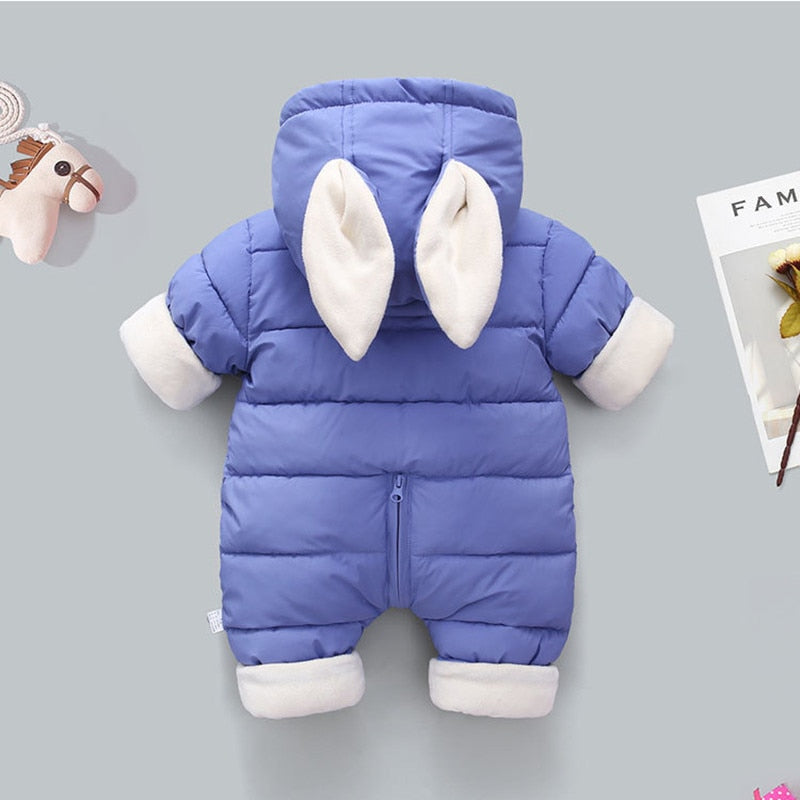 Autumn Baby Boy Winter Clothing for Infant Thick Clothes Hooded Romper