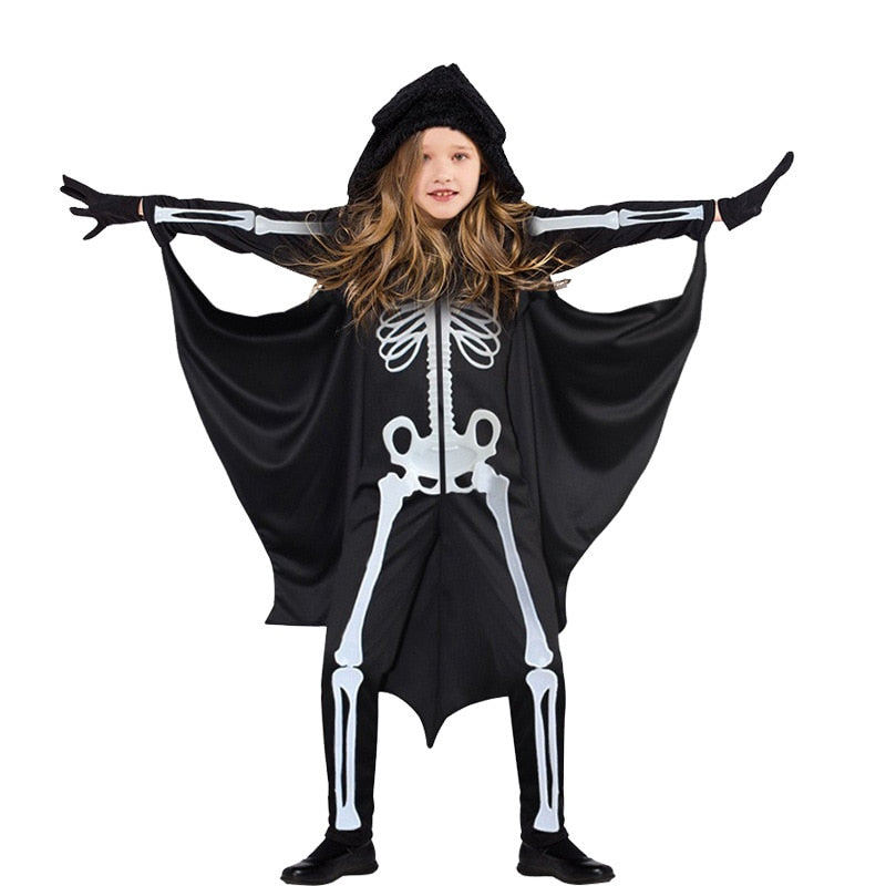 2023 Halloween Costume for Kids Girls Pumpkin Witch Vampire Cosplay Fancy Dress Children Carnival Party Cape Dresses Set 1-12Yrs