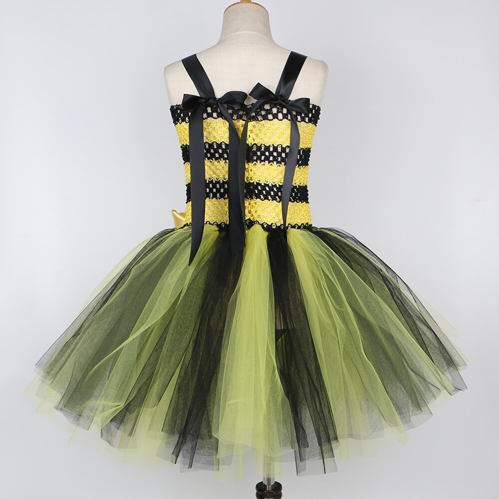 Little Bee Tutu Dress for Girls Halloween Cosplay Costume Tulle Holiday Party Honeybee Dress Up