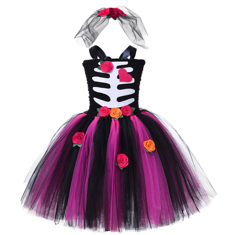 Halloween Children Cosplay Zombie Party Skeleton Dress