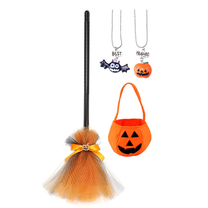 Girls Halloween Cosplay Witch Dress+Hat+belt Clothing Set