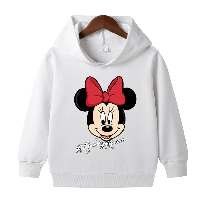 1-8 Years Kids Cartoon Hoodies Spring Boys Girls Minnie Mickey Sweatshirts Children Disney Casual Hooded Tops Infant Clothes