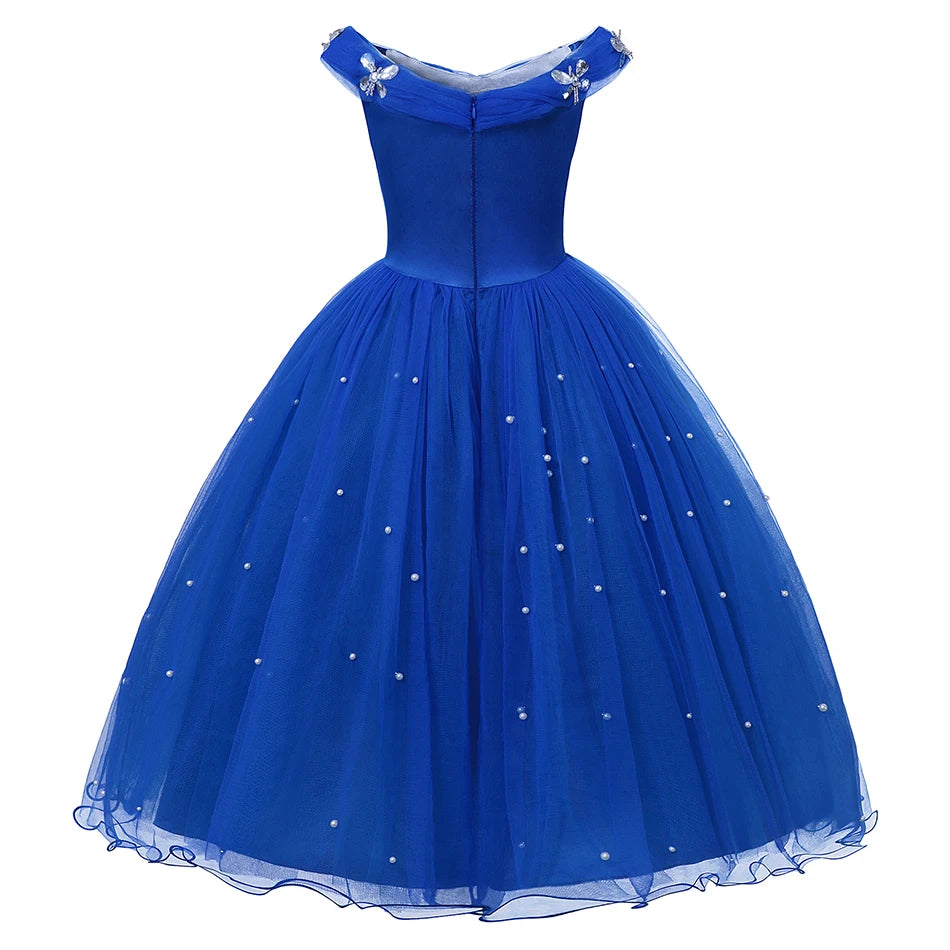 2-10T Cinderella Princess Cosplay Costumes for Girls 2024 Kids Dress Up Tulle Tutu Dress Halloween Party Birthday Gown Clothing