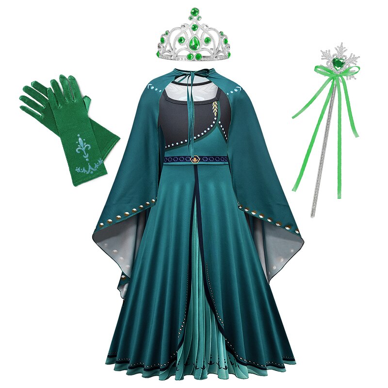 Disney Frozen Anna Elsa Princess Dress for Girls Long Sleeve Costume