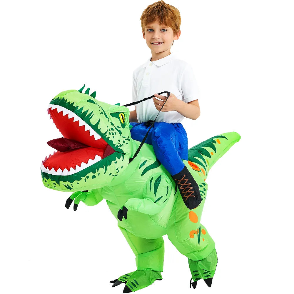 Kids T-rex Dinosaur Inflatable Costume Child Anime Purim Halloween Christmas Party Cosplay Costumes Dress Suit for Boys Girls