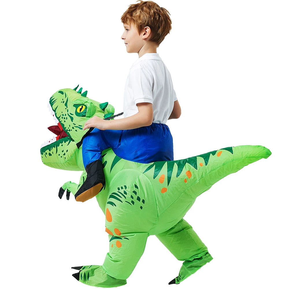 Kids T-rex Dinosaur Inflatable Costume Child Anime Purim Halloween Christmas Party Cosplay Costumes Dress Suit for Boys Girls