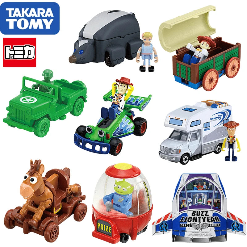 Takara Tomy Domika Mini Alloy Car Toy Story Doll Model Doll Placements Toys Buzz Lightyear Spaceship Collection Best Gift