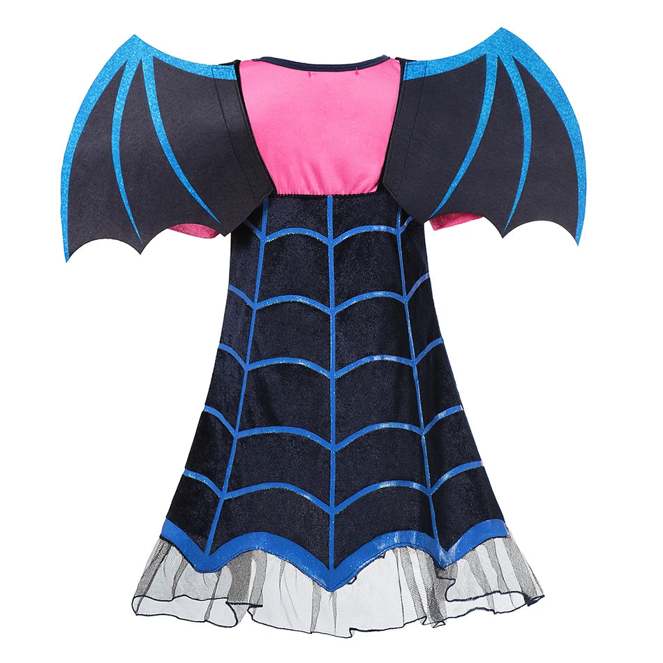 2024 Girls Cosplay Vampire Princess Dresses Children Halloween Cosplay Dress Costume Kids Dress Up Clothes Carnival Party Gift