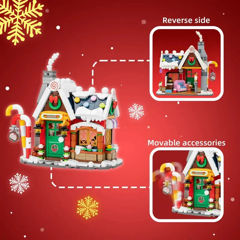 Unique Christmas Gift Forest House Building Blocks Snowman Cabin Toy Bricks Decoration For Boyfriend Girlfriend