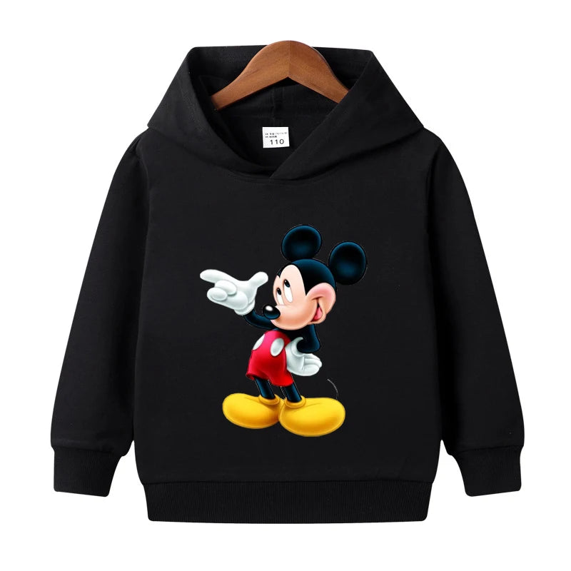 1-8 Years Kids Cartoon Hoodies Spring Boys Girls Minnie Mickey Sweatshirts Children Disney Casual Hooded Tops Infant Clothes