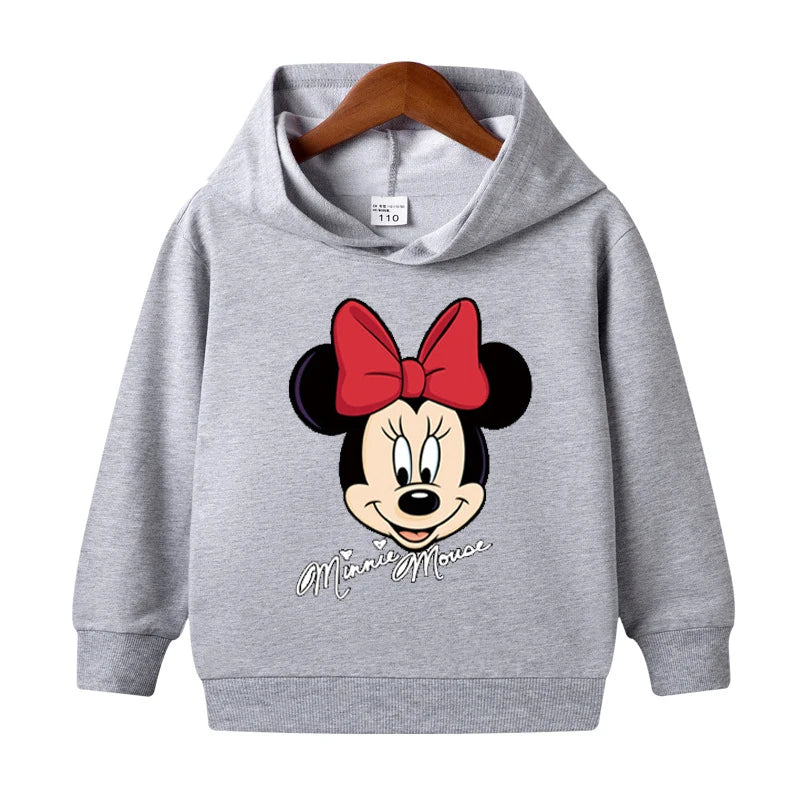 1-8 Years Kids Cartoon Hoodies Spring Boys Girls Minnie Mickey Sweatshirts Children Disney Casual Hooded Tops Infant Clothes