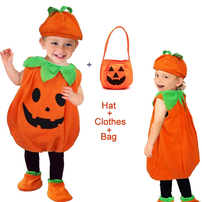 2023 Halloween Costume for Kids Girls Pumpkin Witch Vampire Cosplay Fancy Dress Children Carnival Party Cape Dresses Set 1-12Yrs