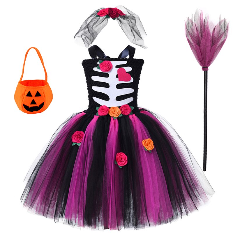 Halloween Children Cosplay Zombie Party Skeleton Dress