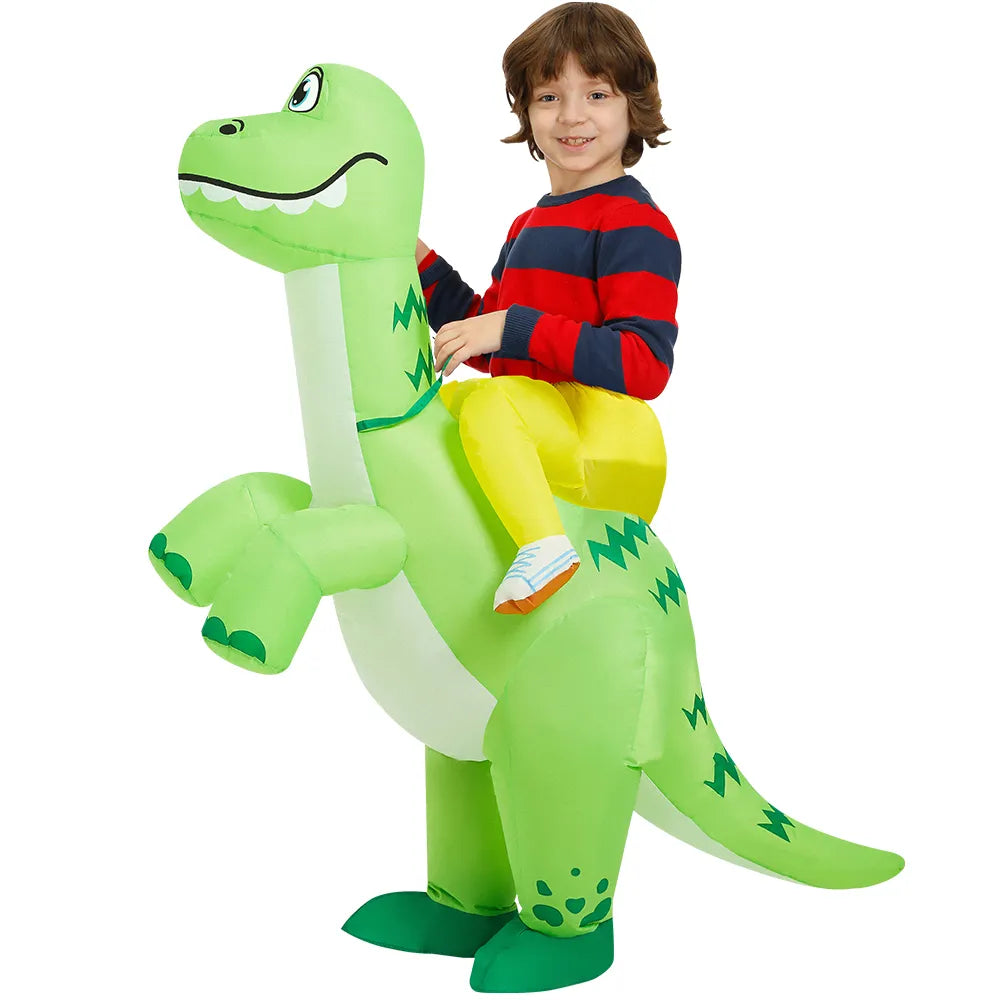 Kids T-rex Dinosaur Inflatable Costume Child Anime Purim Halloween Christmas Party Cosplay Costumes Dress Suit for Boys Girls