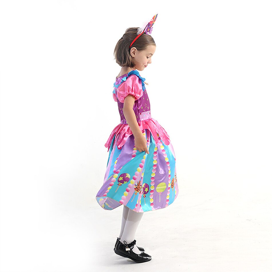 NEW Girl Cute Candy Princess Dress Puff Sleeve Lollipop Costume Kids Cosplay Performance Set