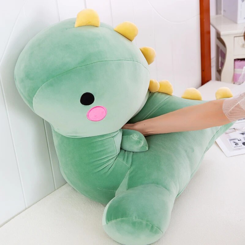 22~60cm Colorful Dinosaurs Plush Dolls Squishy Kawaii Animal Comforting Plushie Peluche Green Pink Yellow Dino Cartoon Toy