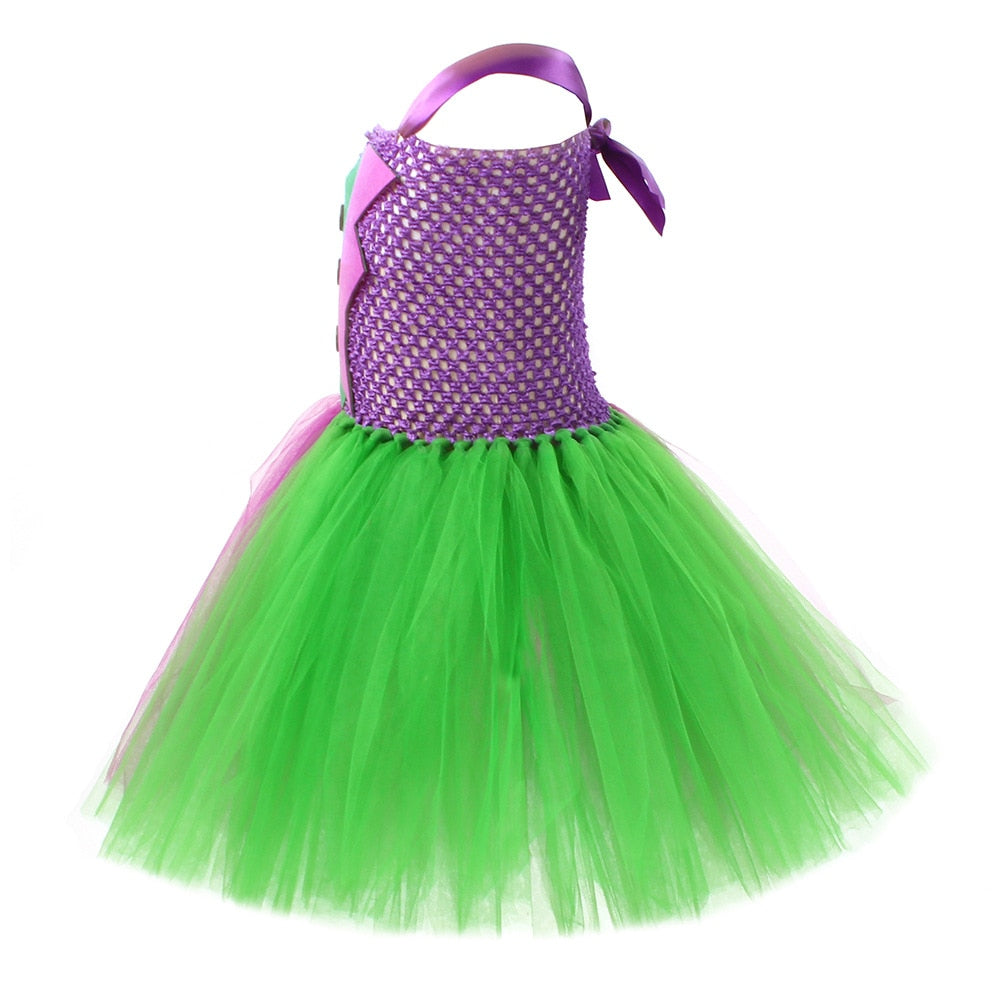 Halloween Costume For Kids Green Girls Tutu Dress Kids Cosplay Scary Clown Costume Girl Carnival Masquerade Party Dress Up 2-12Y