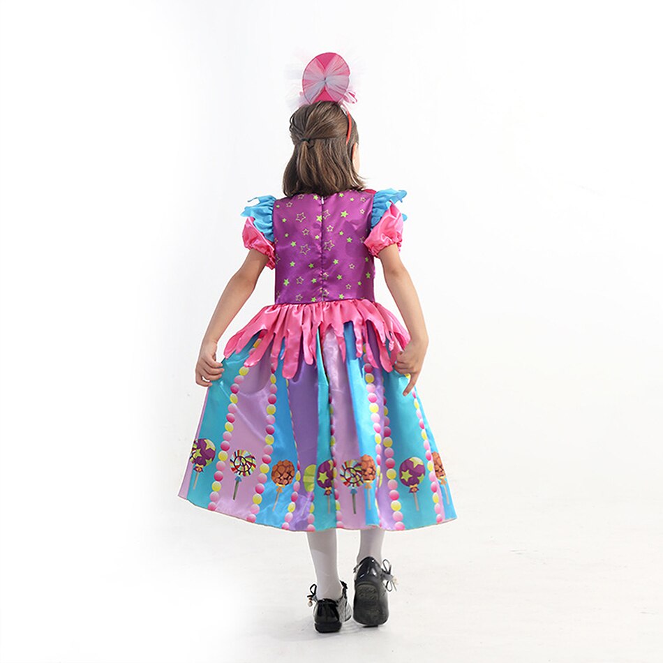 NEW Girl Cute Candy Princess Dress Puff Sleeve Lollipop Costume Kids Cosplay Performance Set