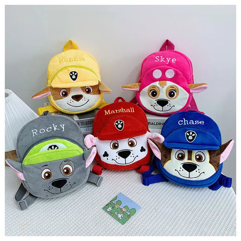 Animation Dog Patrol Rescue Team Plush Backpack 22cm Cute Plush Bag Kindergarten Small Bag Dog Doll Toy Children's Gift