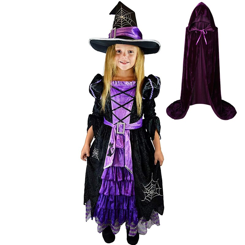 2023 Halloween Fairy Girl Cosplay Witch Dress Clothing Set