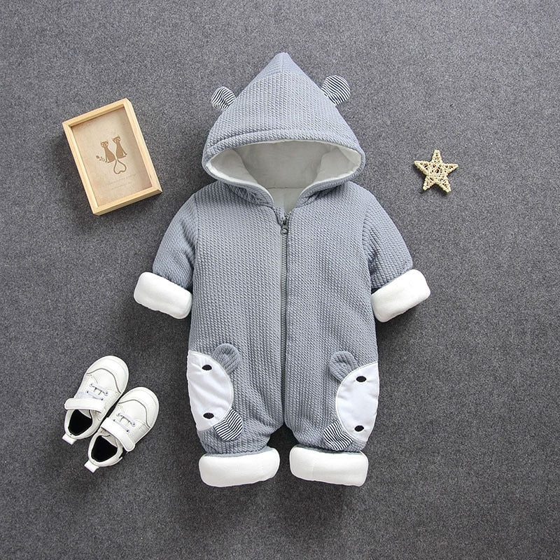 Baby Rompers for Autumn Winter Weather Jumpsuit Thick Warm Comfortable